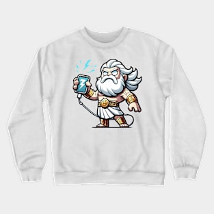 Zeus Charging a Phone Crewneck Sweatshirt